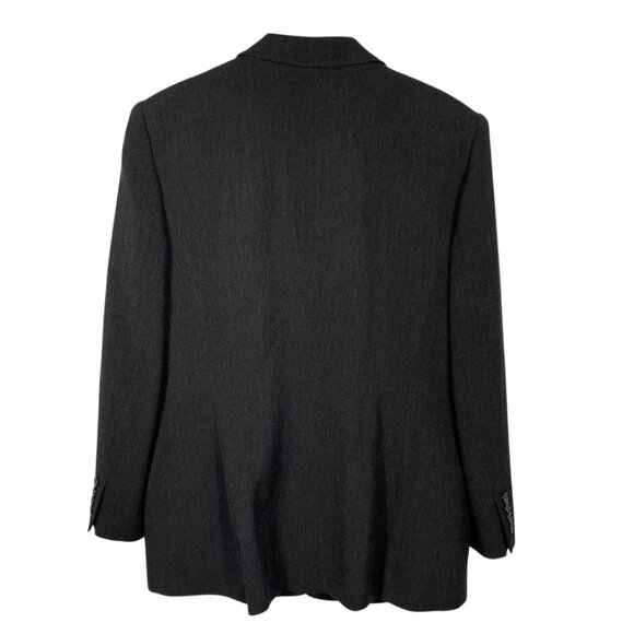 Vintage Lauren Ralph Lauren 100% Wool Blazer Charcoal Gray Tailored Women's L - Picture 3 of 12